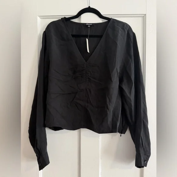 Madewell Brushed Ruched-Front Top Size 16 - Picture 3 of 15